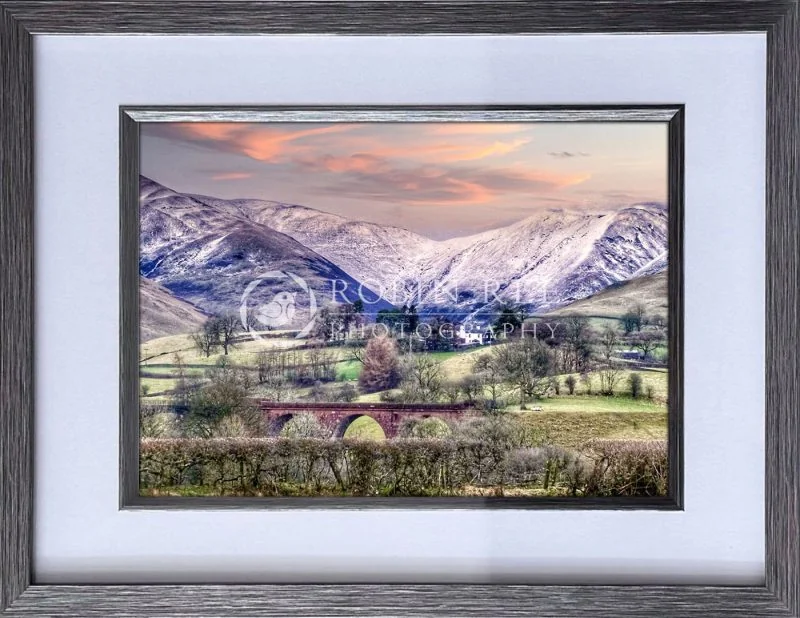 the-howgills-a4-pewter-mounted-inlay-frame The Howgills pewter wood effect framed print